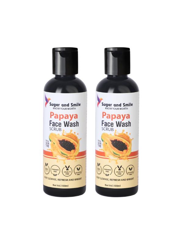 Papaya facewash scrub pack of 4(100g each)